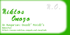 miklos onozo business card